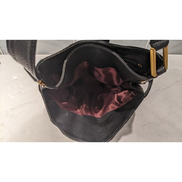 Jill Stuart Black Pebbled Leather & Suede Shoulder Handbag/Purse GORGEOUS! - Picture 15 of 16